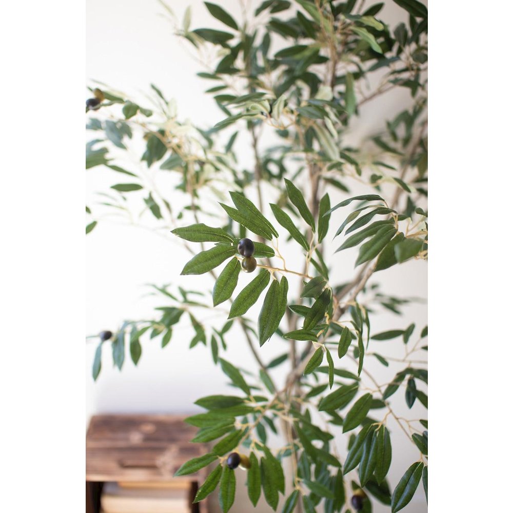 Tall Artificial Olive Tree In A Black Plastic Pot. Picture 3