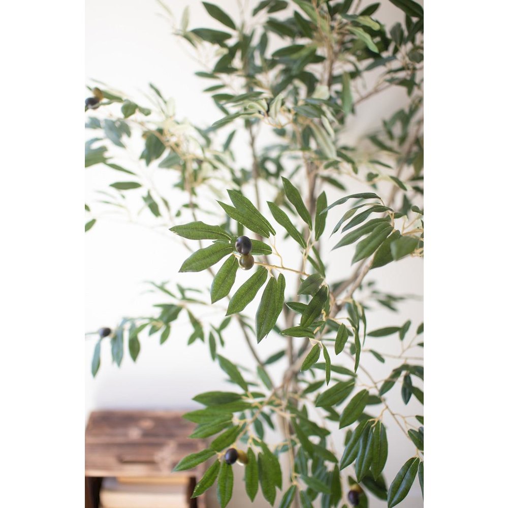 Tall Artificial Olive Tree In A Black Plastic Pot. Picture 4