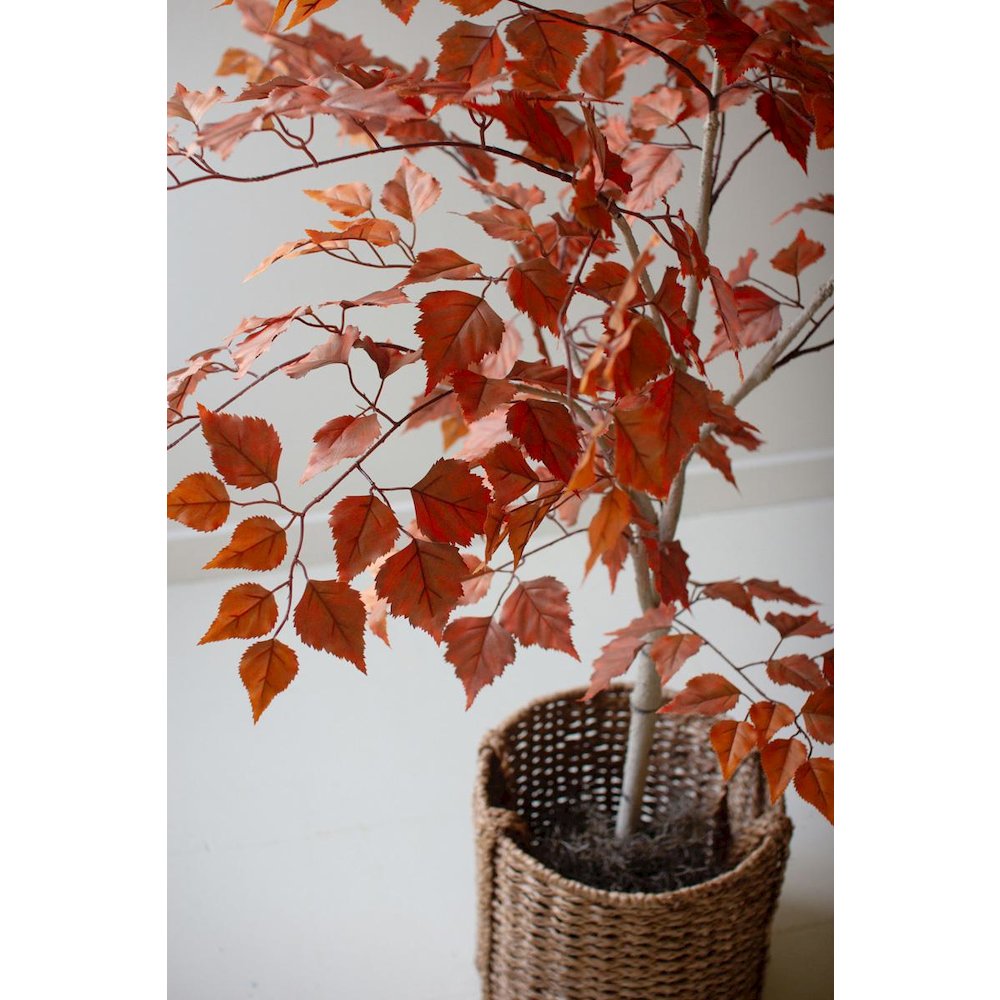 Artificial Autumn Birch Tree in a Black Pot. Picture 5