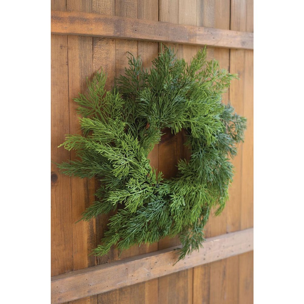 Artificial Cedar Wreath - 16"D. Picture 2