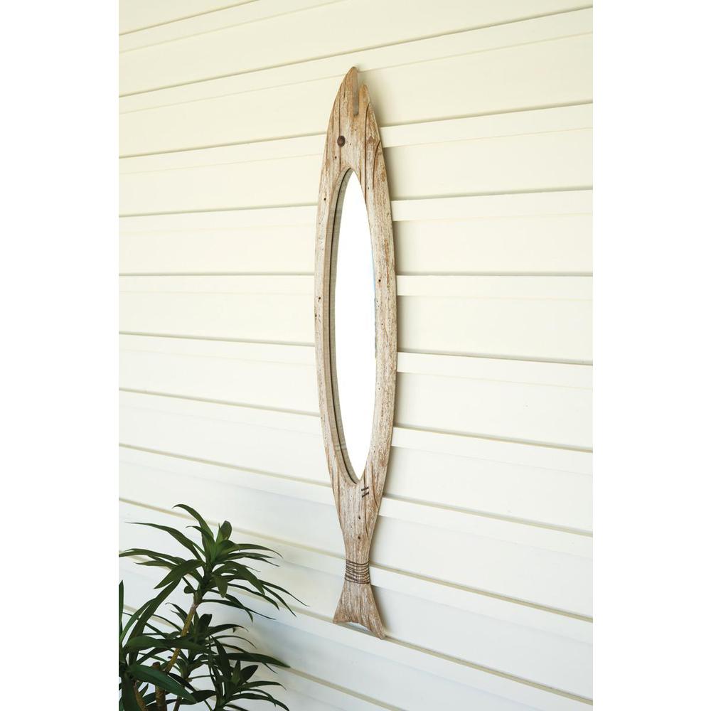 Carved Wooden Fish Mirror. Picture 2