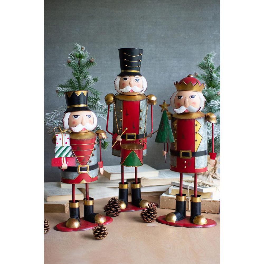 Set Of Three Painted Metal Nutcrackers - One Each Design. Picture 2