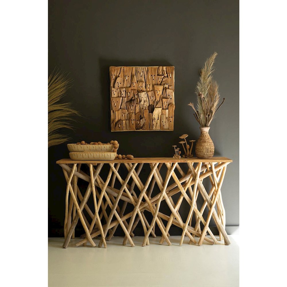 Repurposed Teak Wood Branches Console Table. Picture 2