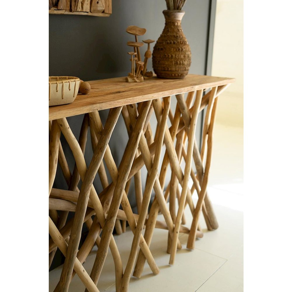 Repurposed Teak Wood Branches Console Table. Picture 4