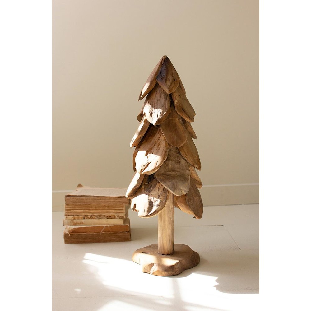 Rustic Teak Christmas Tree - Small. Picture 1