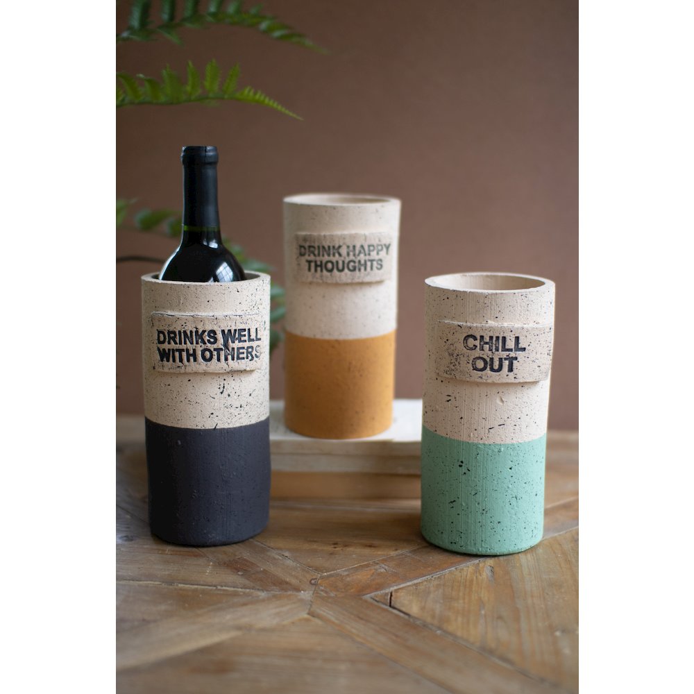 Set Of Three Terracotta Wine Coolers - One Each. Picture 1