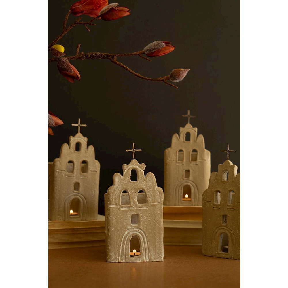 Clay San Antonio Mission Luminary. Picture 2