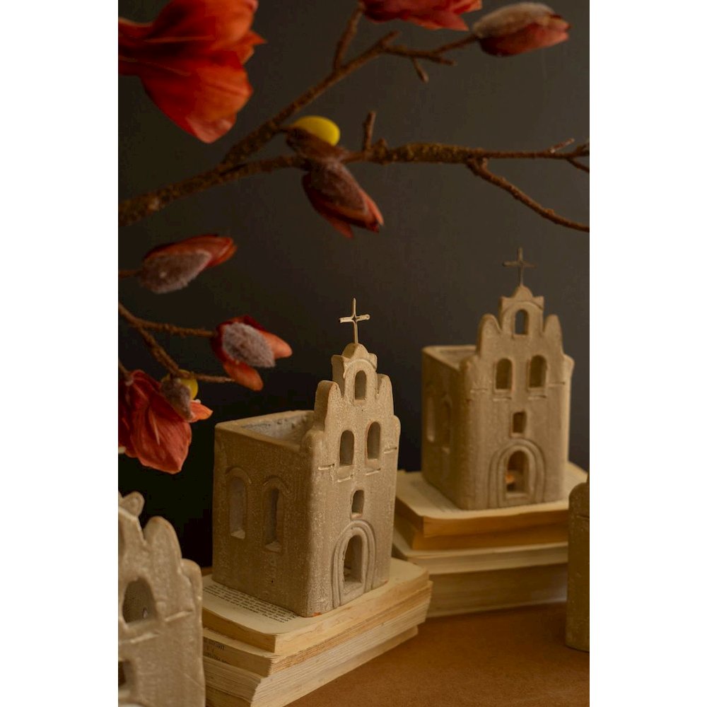 Clay San Antonio Mission Luminary. Picture 3