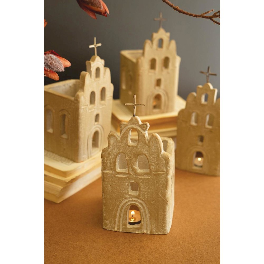 Clay San Antonio Mission Luminary. Picture 4