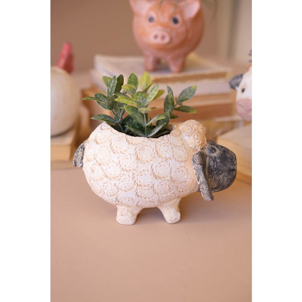 Set Of Four Sheep, Cow, Chicken And Pig Planters. Picture 3