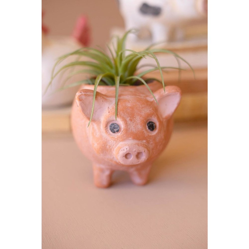 Set Of Four Sheep, Cow, Chicken And Pig Planters. Picture 4