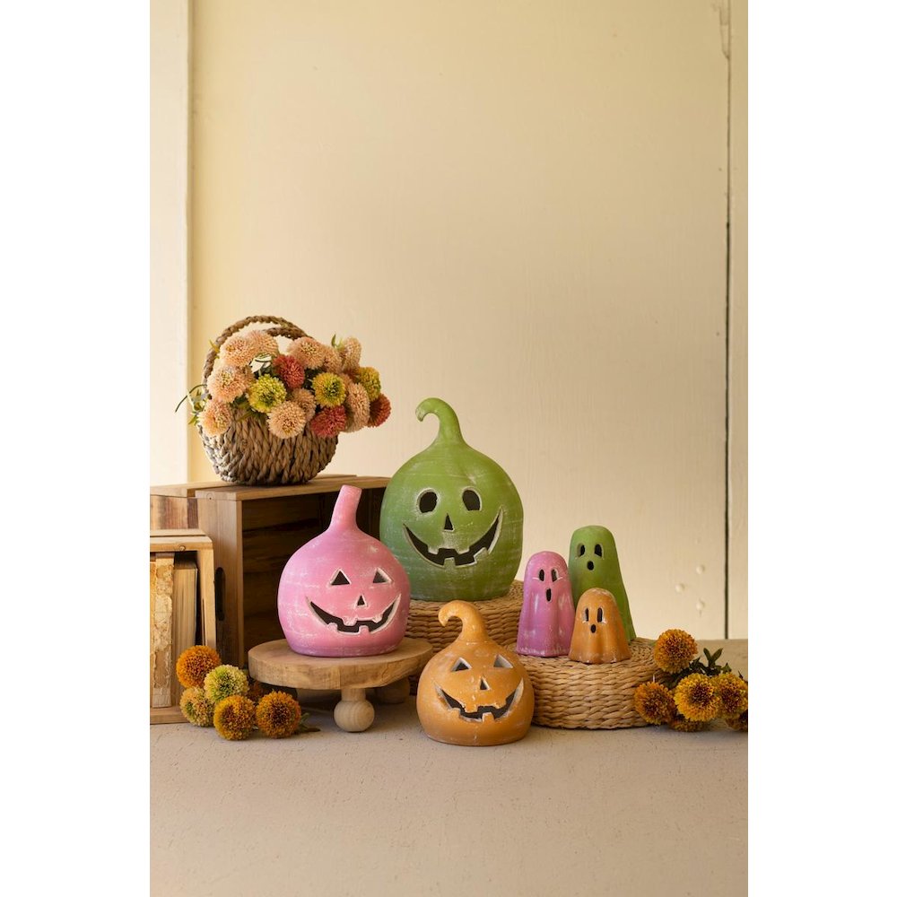 Set Of Three Colorful Clay Ghosts. Picture 2