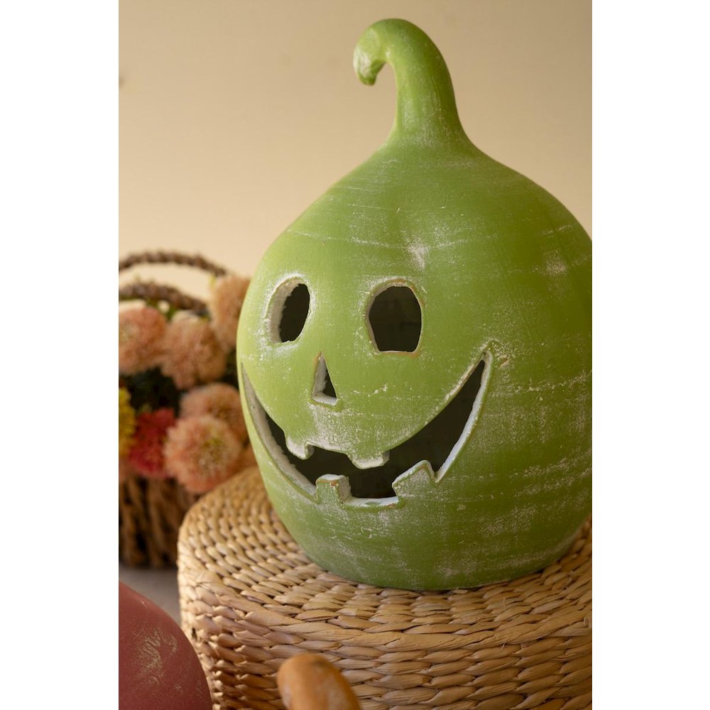 Set Of Three Colorful Clay Jack-O-Lanterns. Picture 4