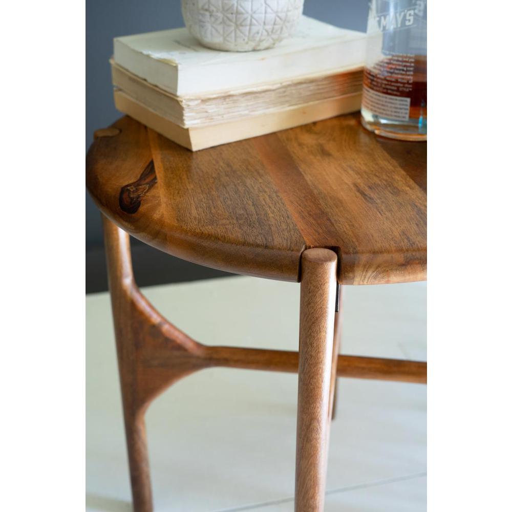 Round Mango Wood Accent Table. Picture 3