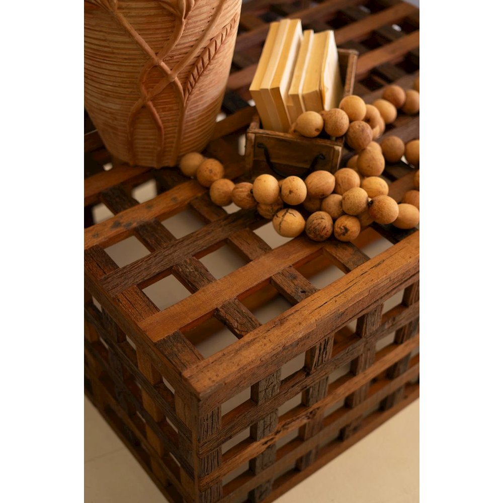Recycled Truck Wood Grid Coffee Table. Picture 2