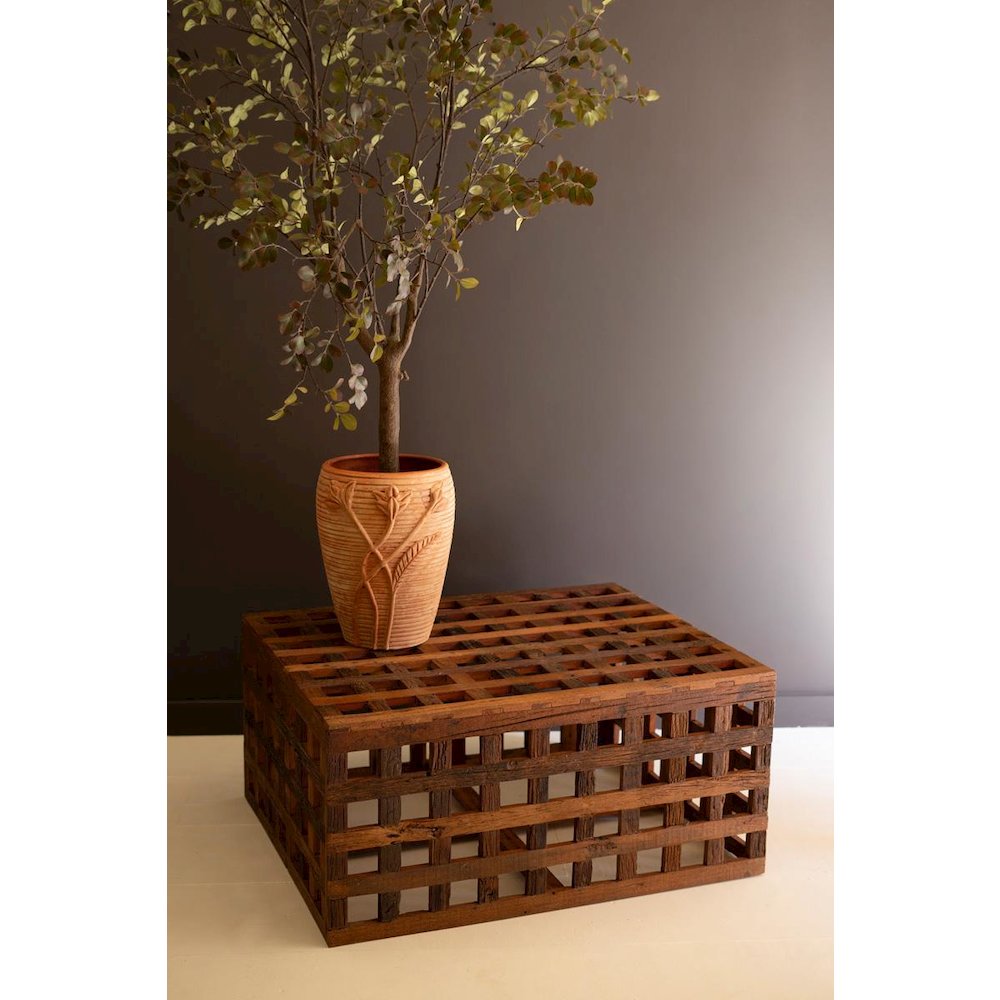 Recycled Truck Wood Grid Coffee Table. Picture 3