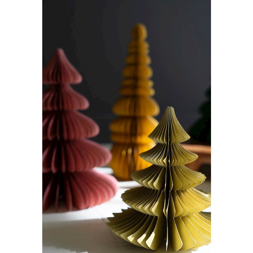 Set Of Six Jewel Tone Paper Accordion Christmas Trees. Picture 2
