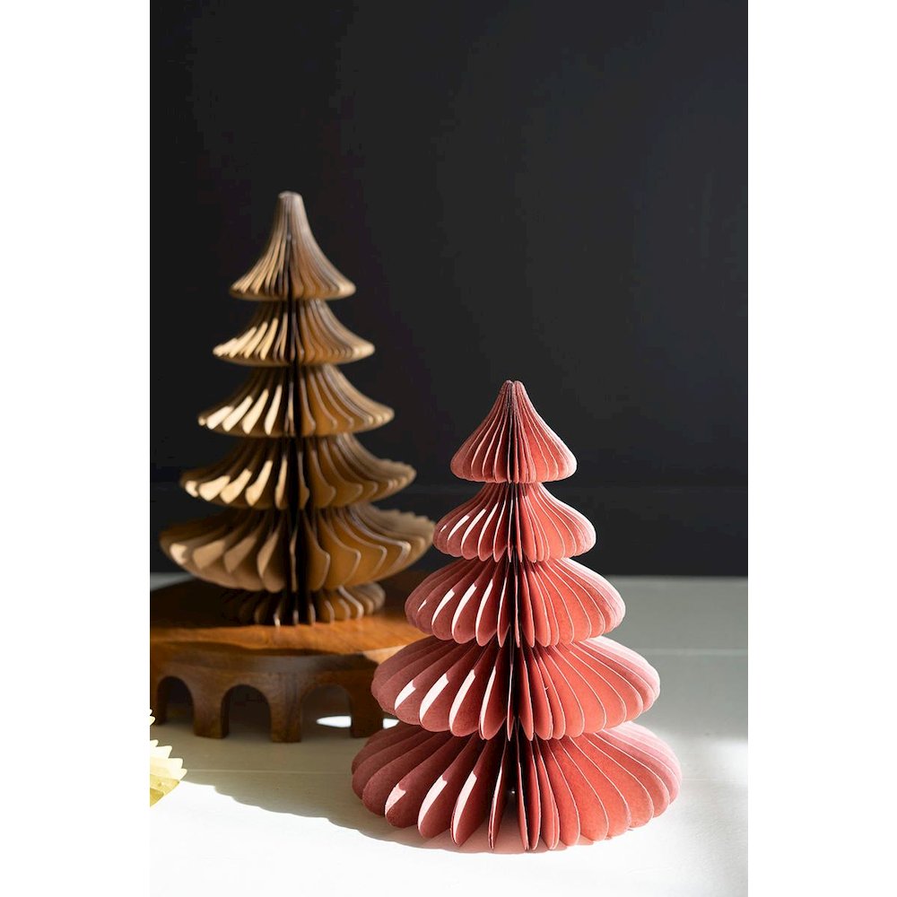 Set Of Six Jewel Tone Paper Accordion Christmas Trees. Picture 3