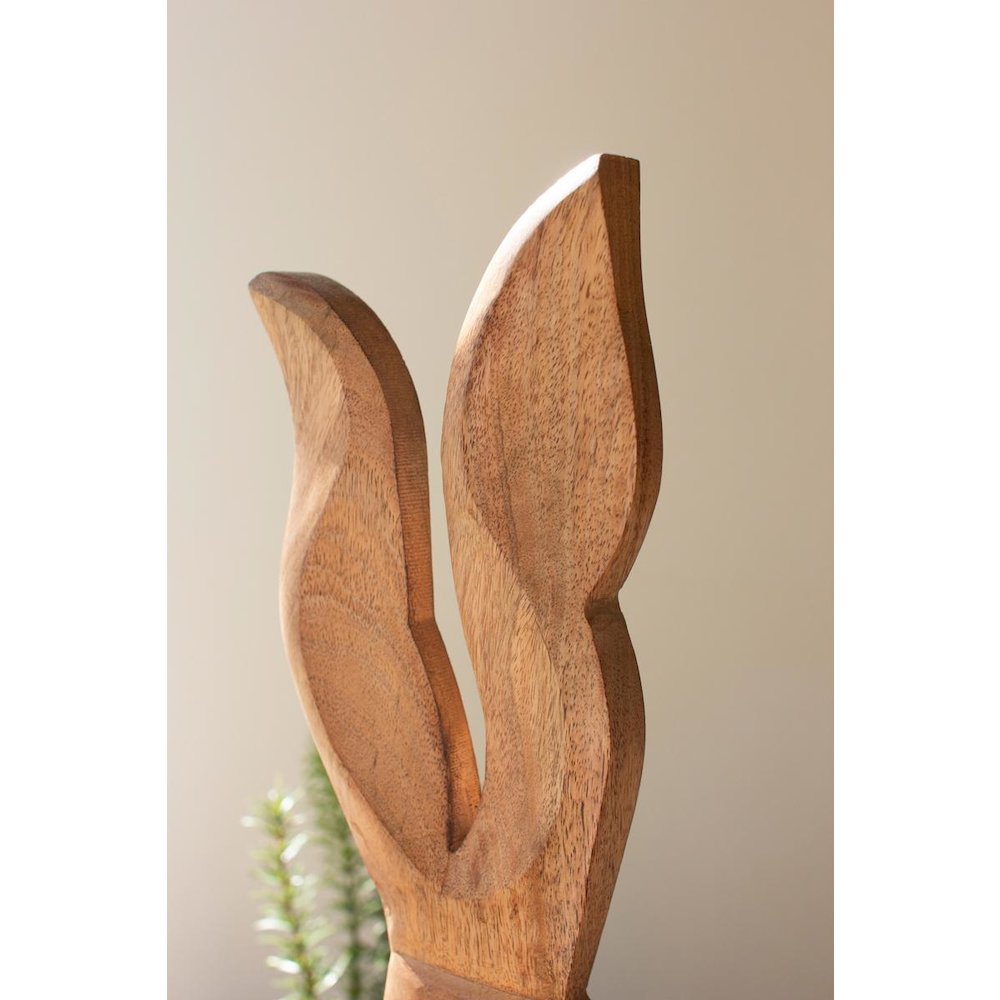 Tall Carved Wooden Rabbit On A Base. Picture 3