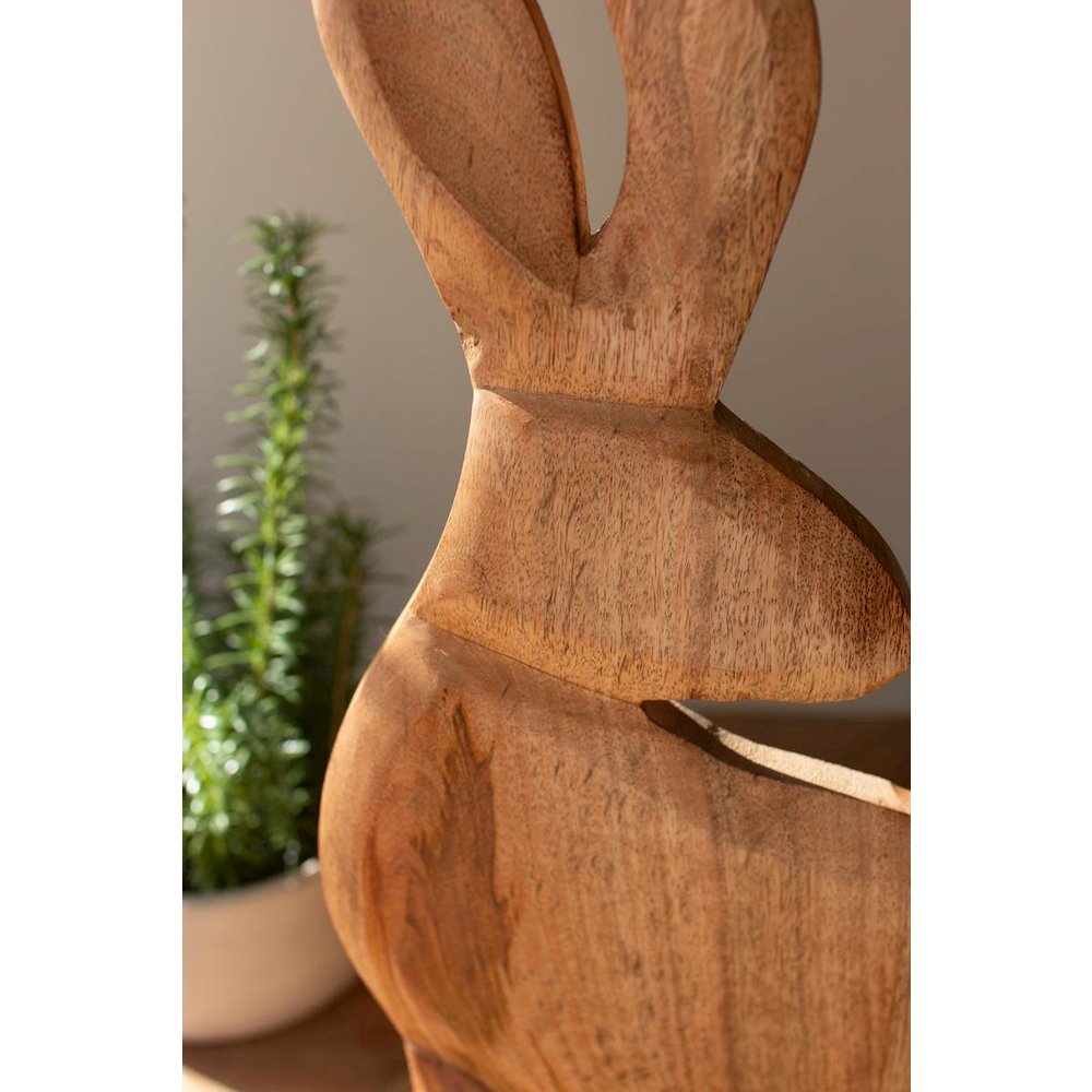 Tall Carved Wooden Rabbit On A Base. Picture 4