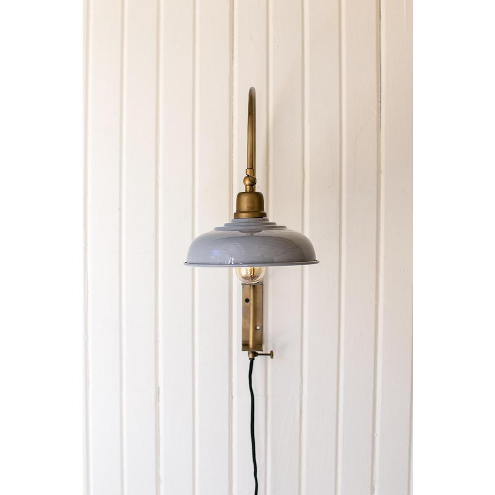 Wall Light With Grey Shade. Picture 3