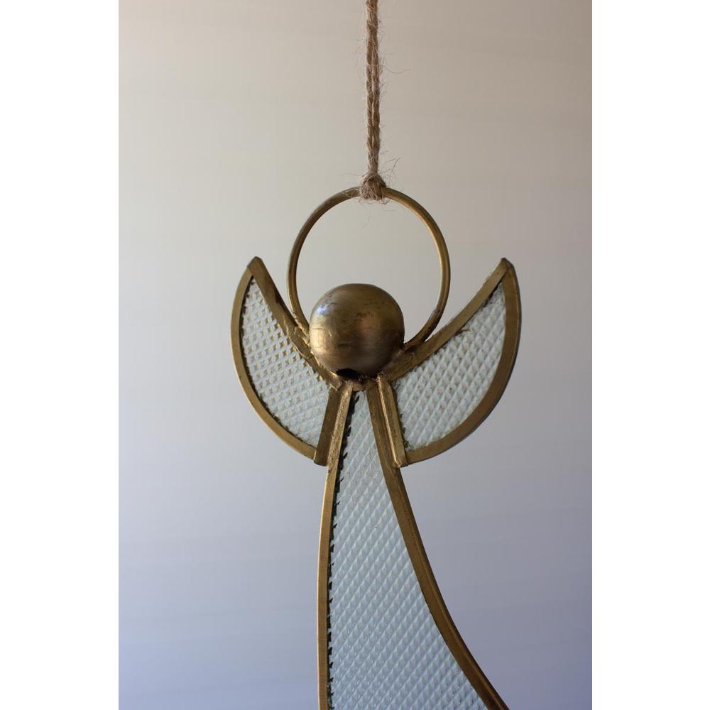 Antique Brass And Glass Angel Christmas Ornament. Picture 3