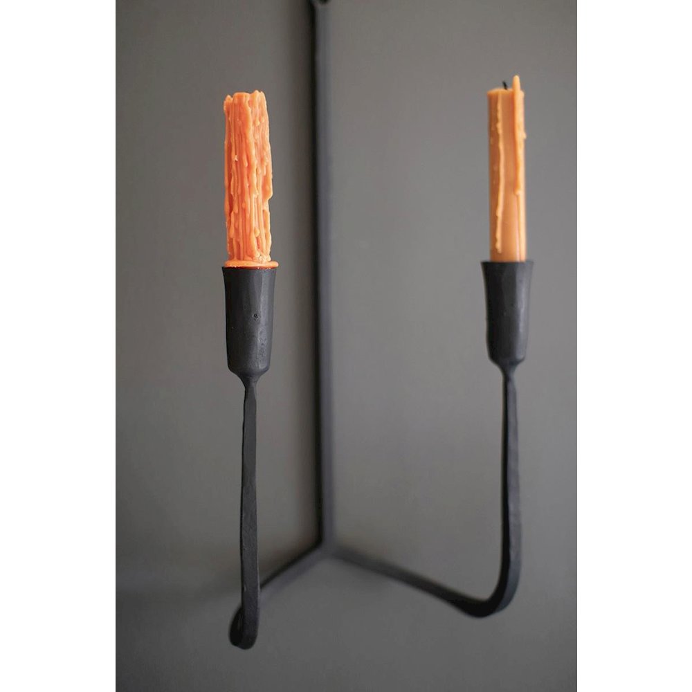 Forged-Iron Double Taper Wall Sconce. Picture 2
