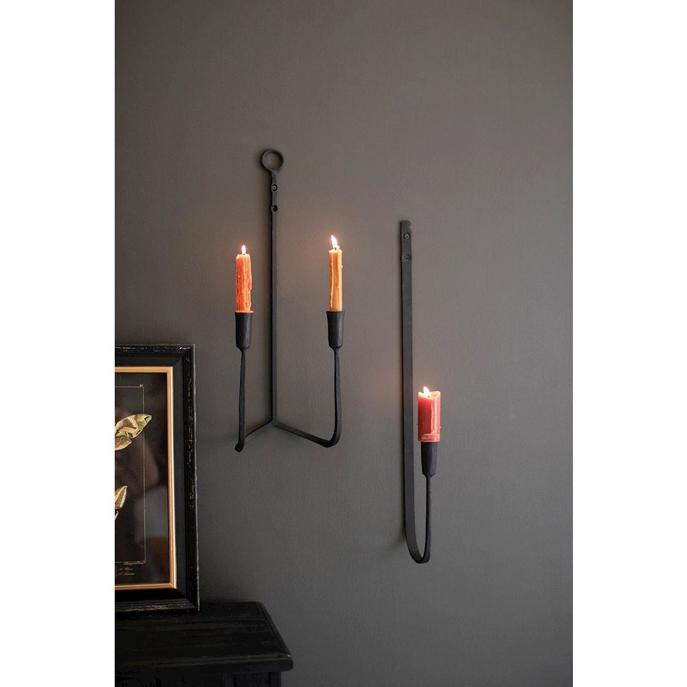 Forged-Iron Double Taper Wall Sconce. Picture 3
