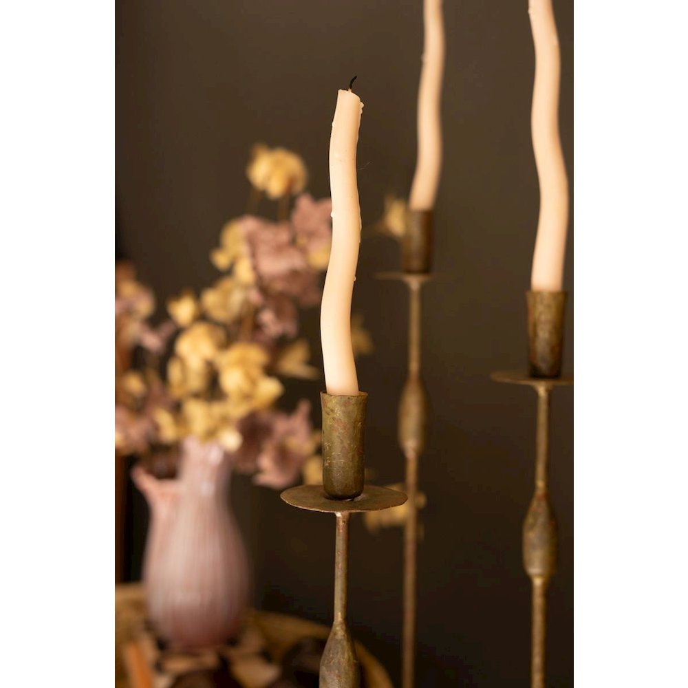 Set Of Three Forged Iron Taper Candle Holders. Picture 4