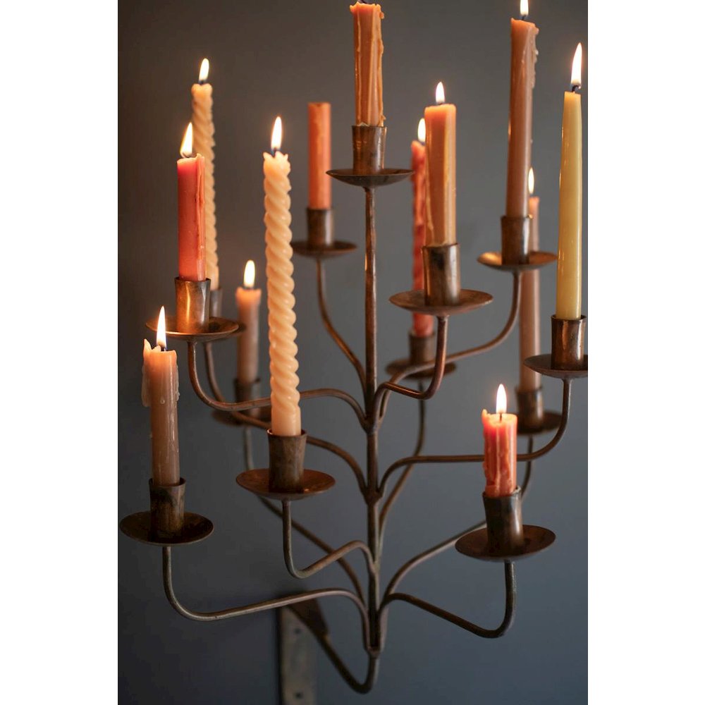 Iron Thirteen Taper Wall Candelabra. Picture 3