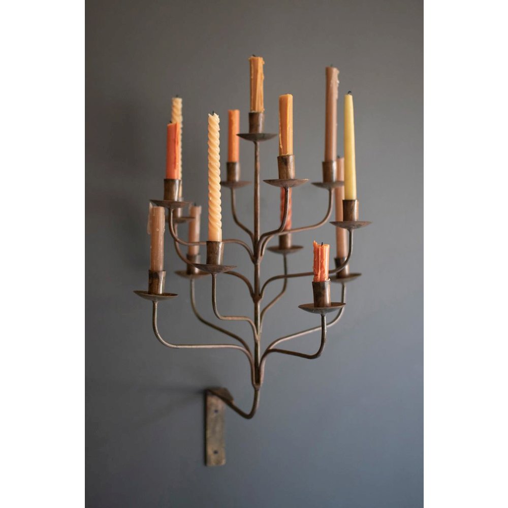 Iron Thirteen Taper Wall Candelabra. Picture 4