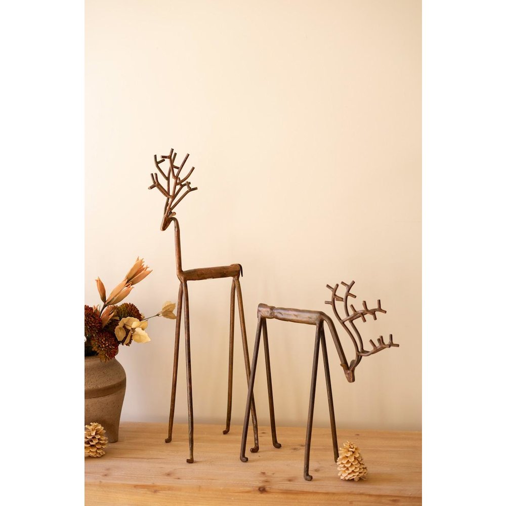 Set Of Two Forged-Iron Deer. Picture 1
