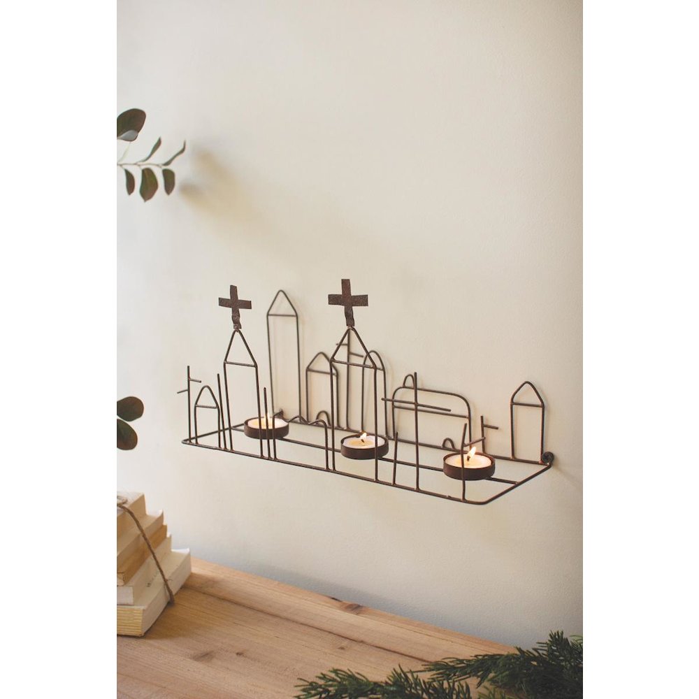 Wire Wall Triple T-Lite Sconce. Picture 1