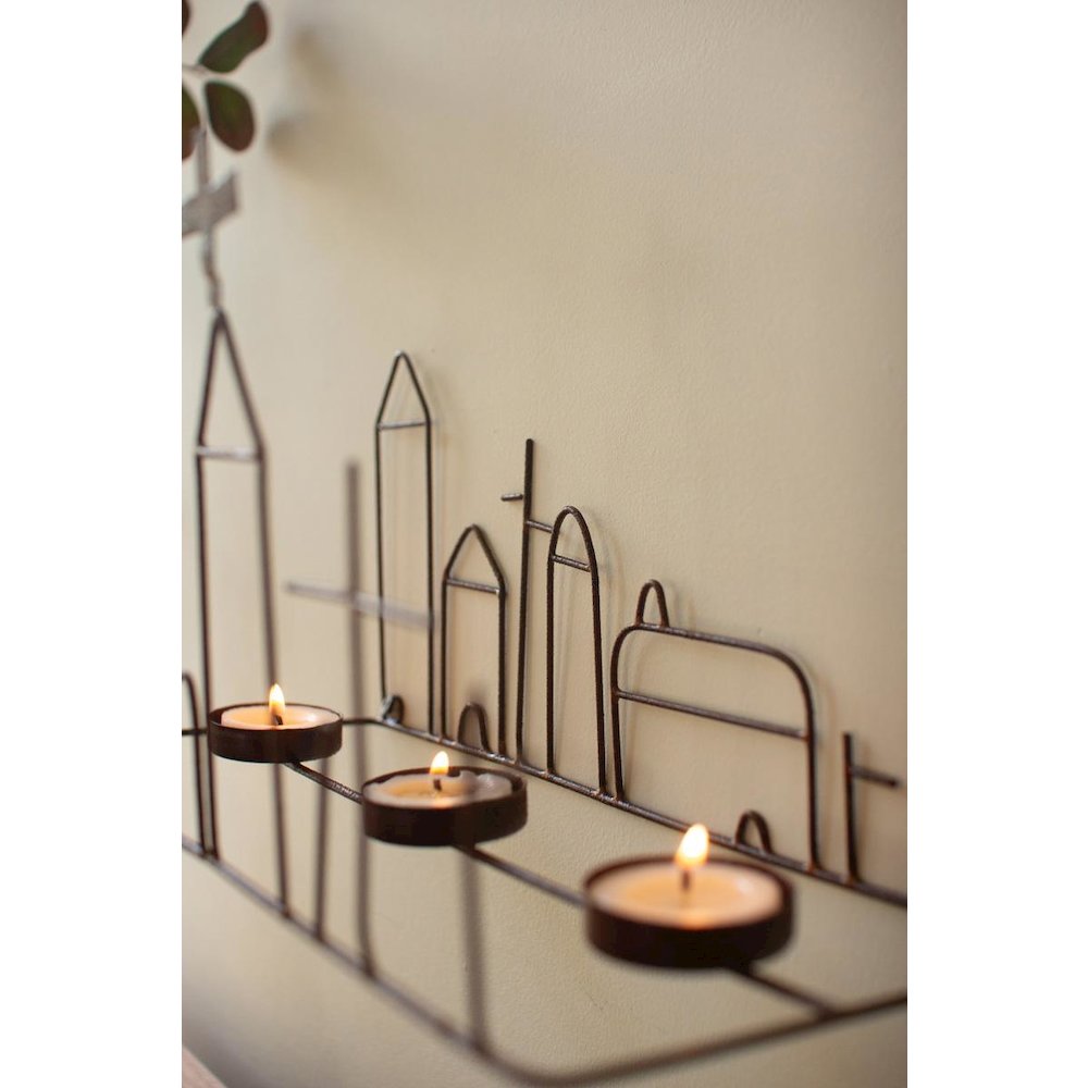 Wire Wall Triple T-Lite Sconce. Picture 2