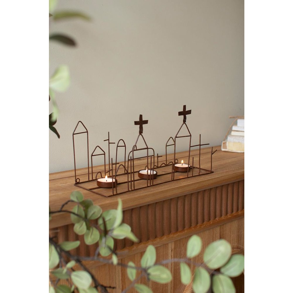 Wire Wall Triple T-Lite Sconce. Picture 3
