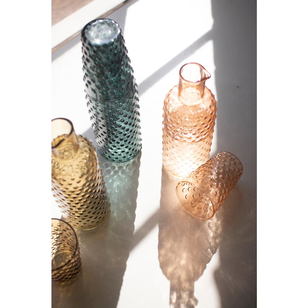 Set Of Three Bubble Glass Carafes W Tumbler - One Each. Picture 5