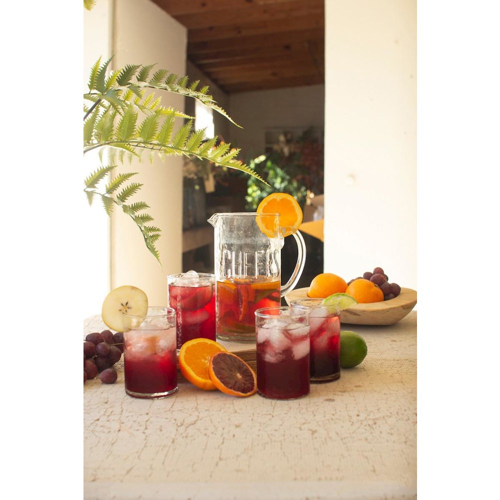 Glass Cheers Pitcher With 4 Glasses. Picture 2