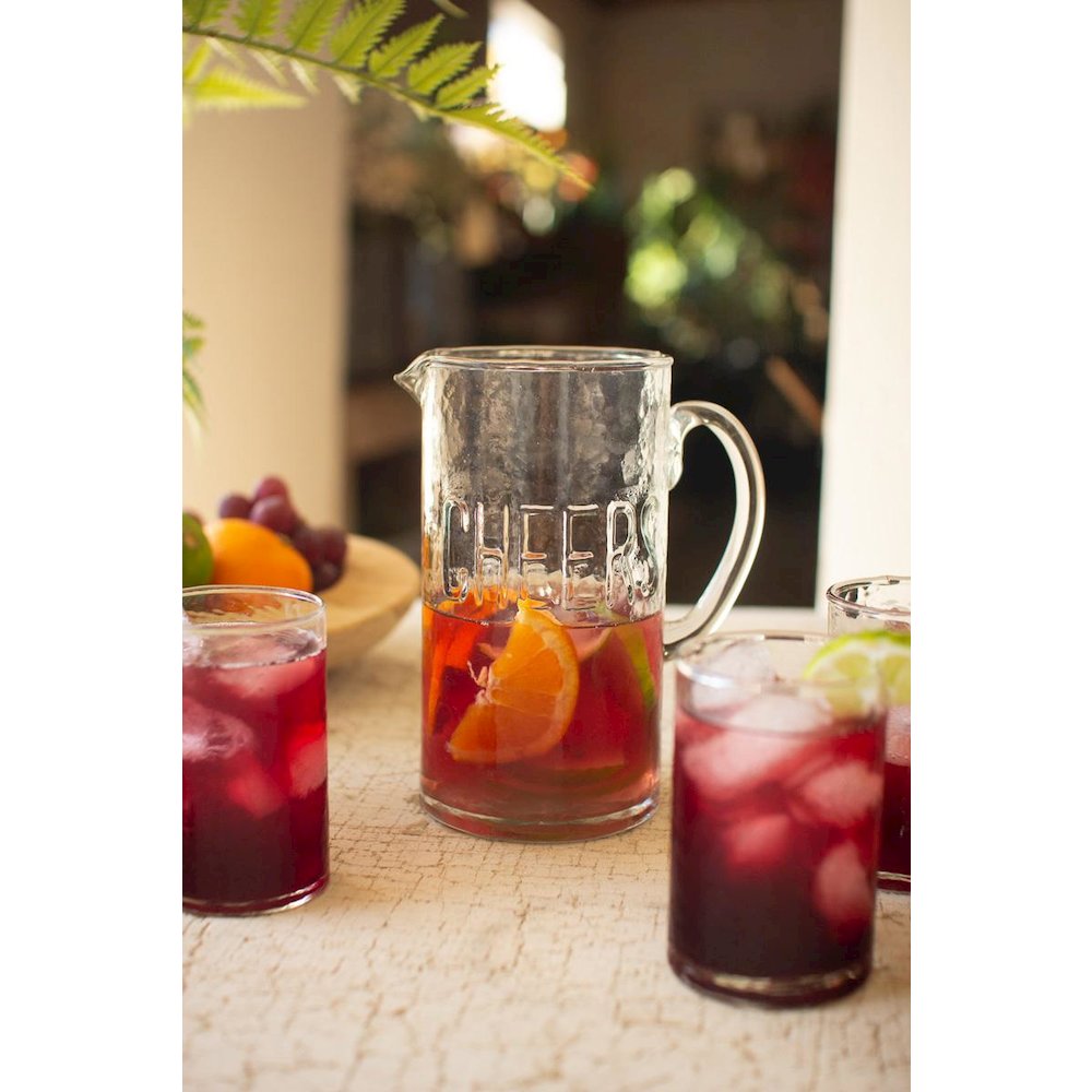 Glass Cheers Pitcher With 4 Glasses. Picture 4