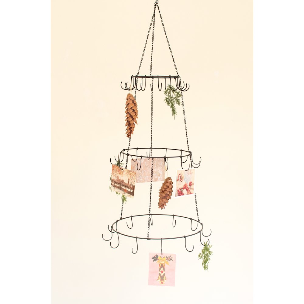 Three Layer Hanging Wire Ornament Tree. Picture 2