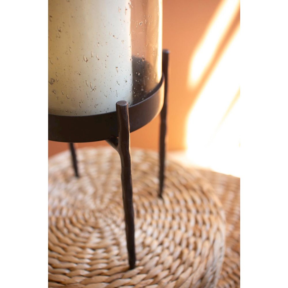 Set Of Two Iron Glass Hurricanes. Picture 4