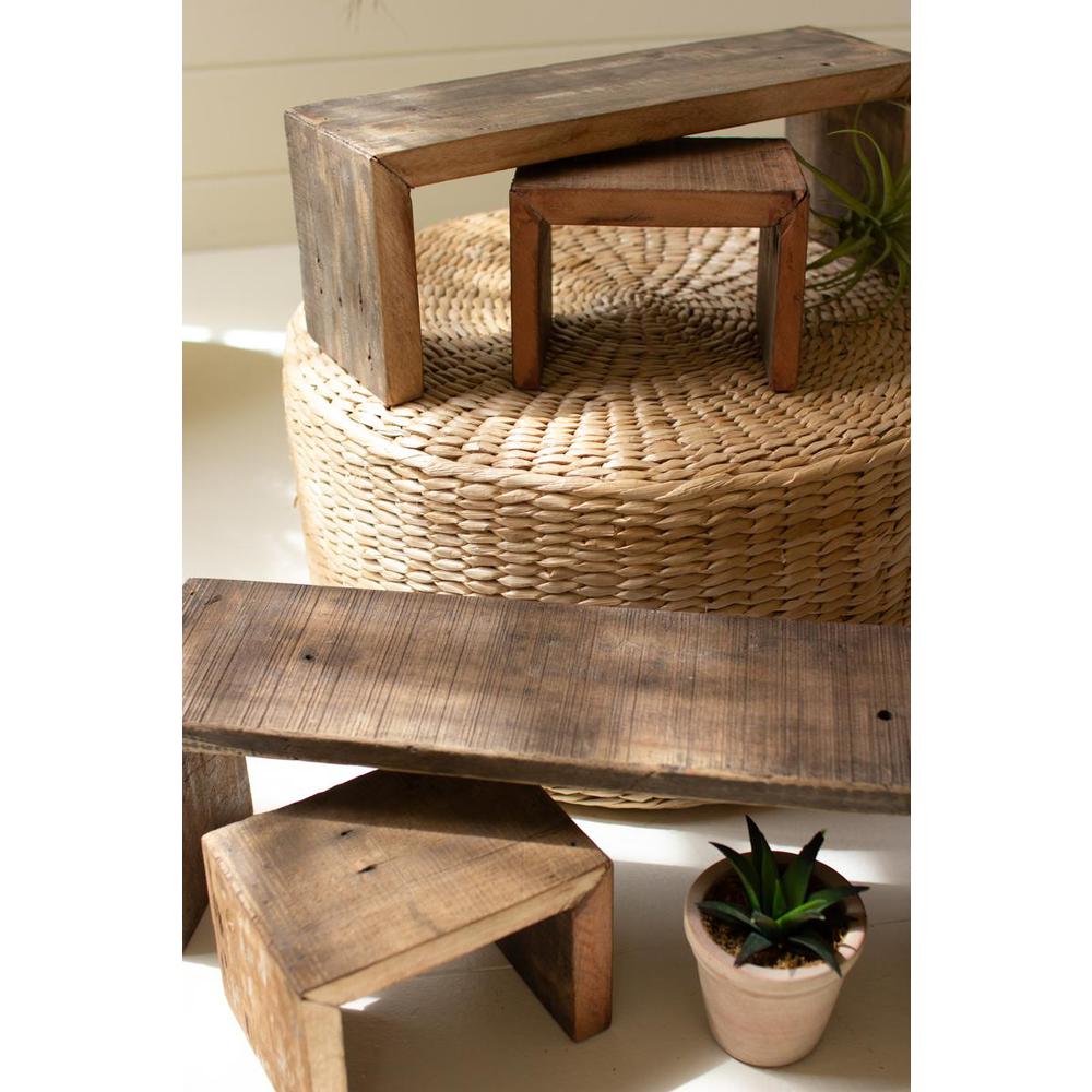 Set Of Four Recycled Wood Nesting Rectangle Risers. Picture 4