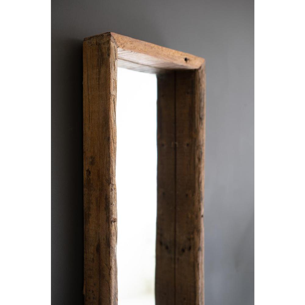 Recycled Wood Shadow Box Framed Mirror. Picture 3