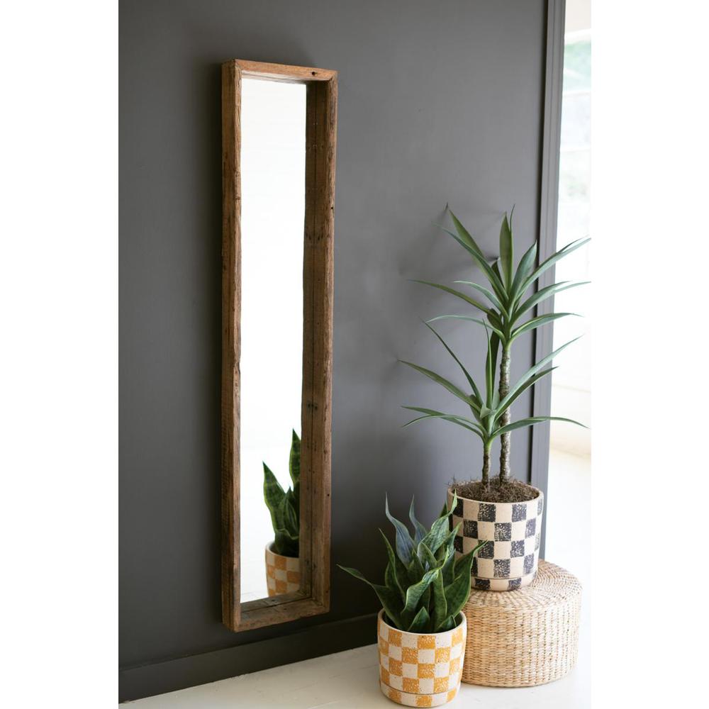 Recycled Wood Shadow Box Framed Mirror. Picture 4