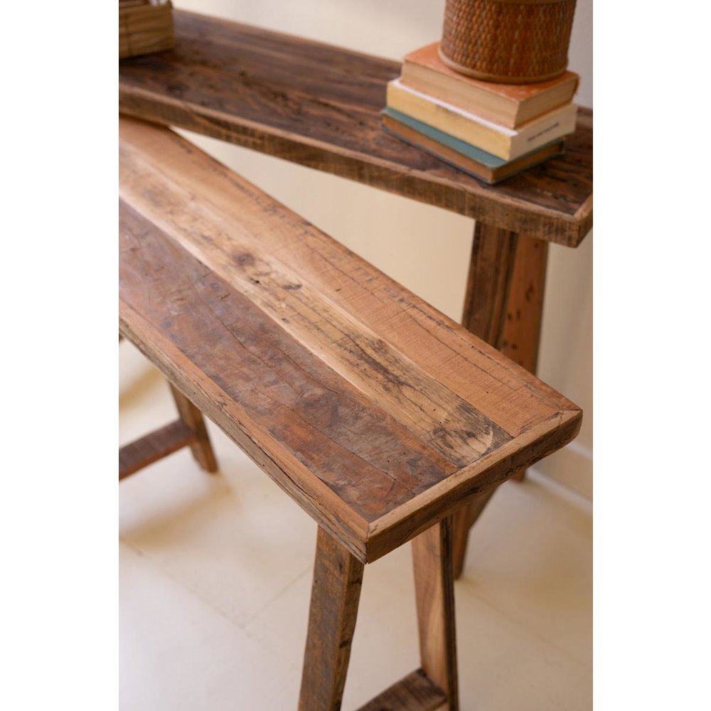 Set Of Two Recycled Wooden Consoles. Picture 2