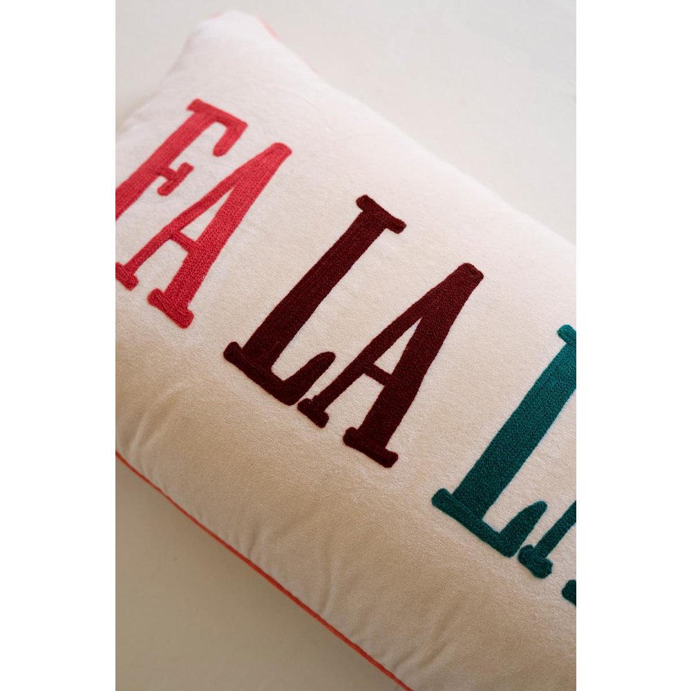 Velvet Embroidery Pillow - Falalalala. Picture 2