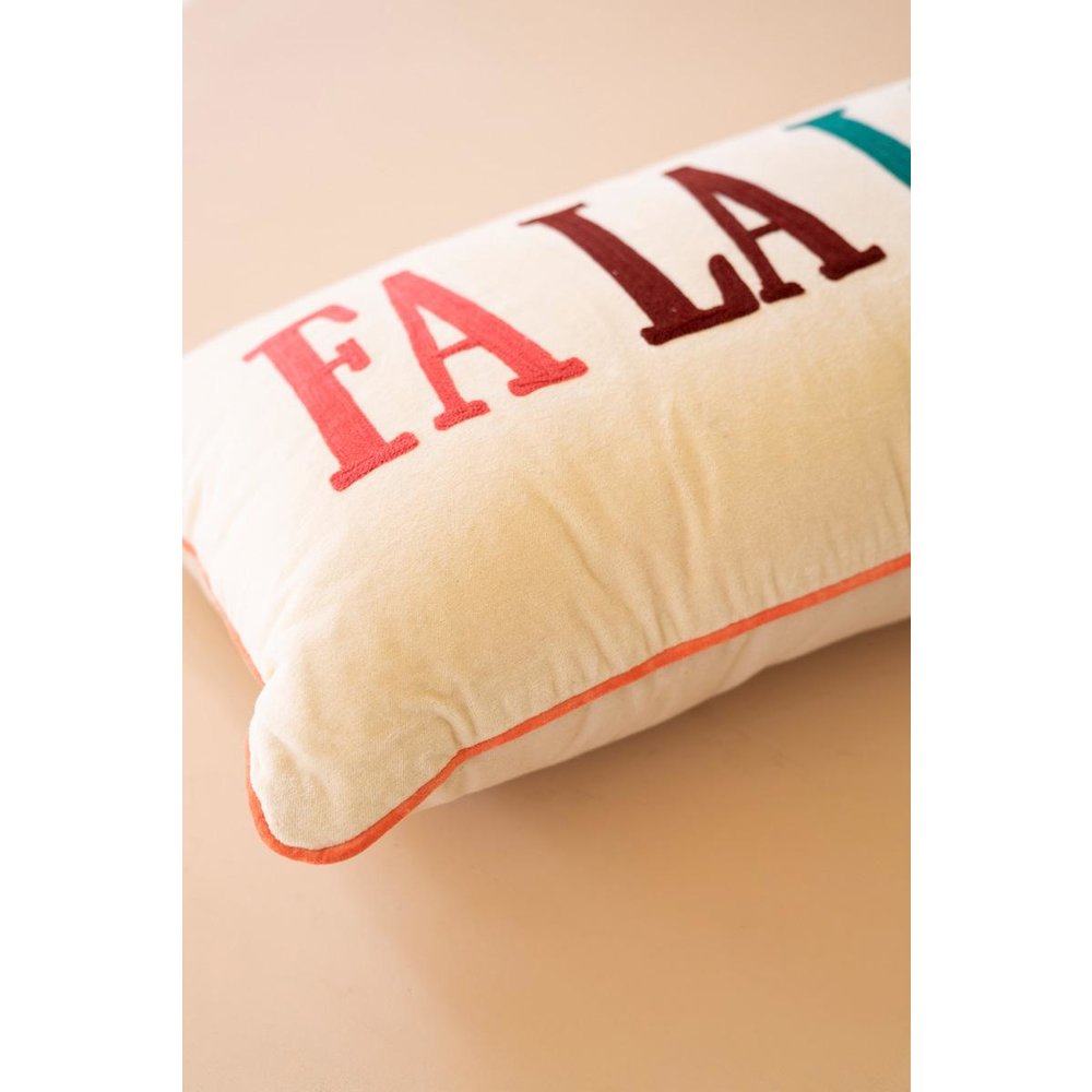 Velvet Embroidery Pillow - Falalalala. Picture 3