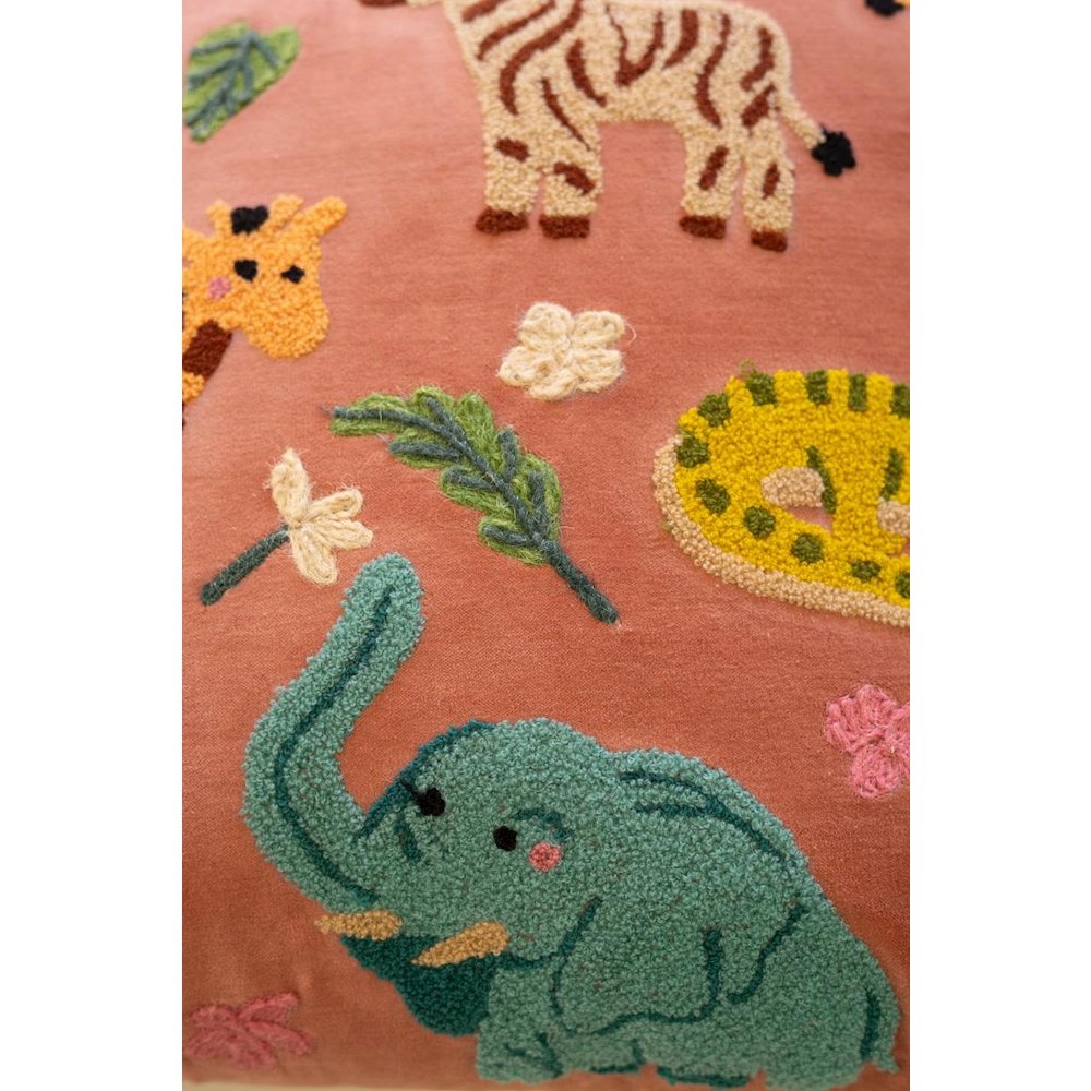 Velvet Embroidery Pillow - Animals. Picture 4