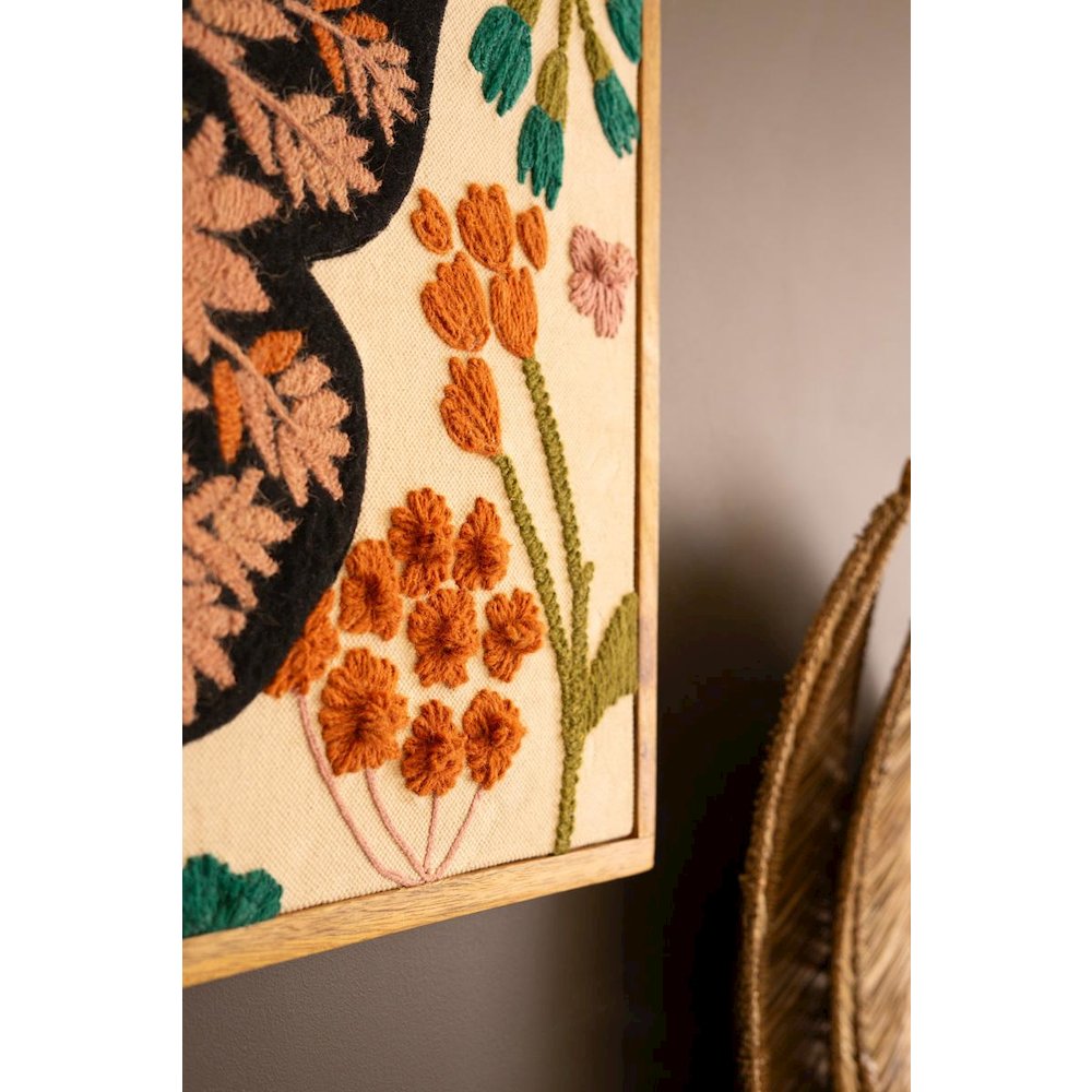 Framed Hand-Hooked Art With Butterfly And Flowers. Picture 4
