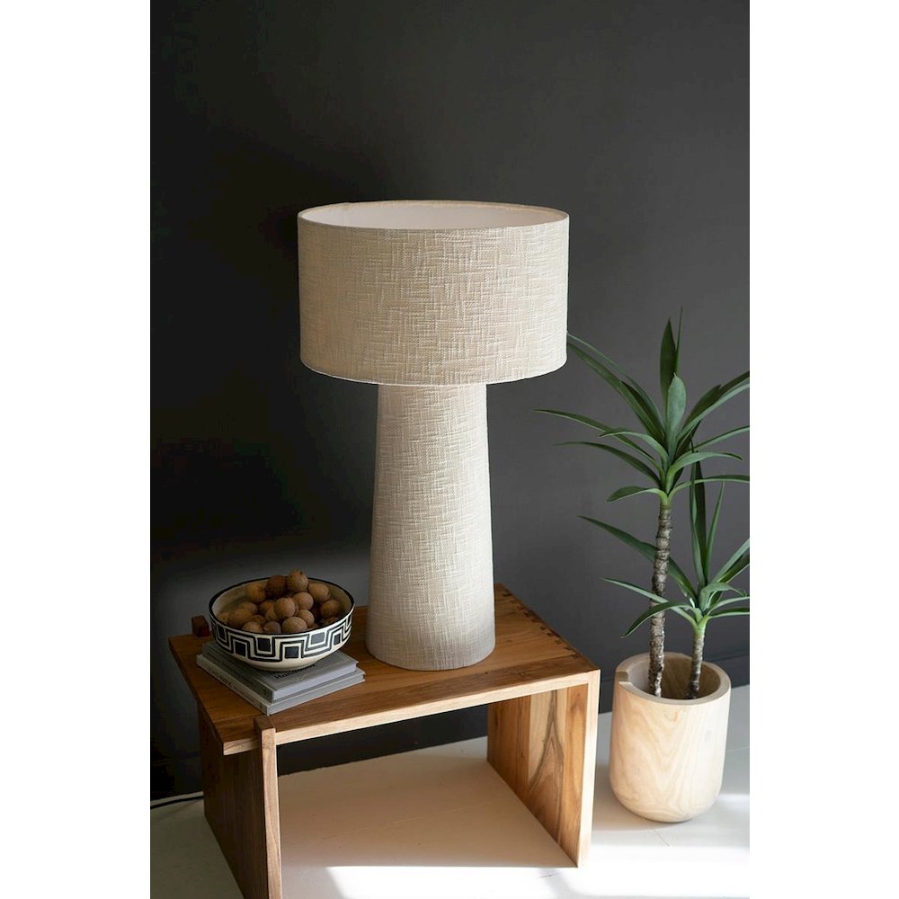Boucle Fabric Table Lamp With Shade. Picture 1