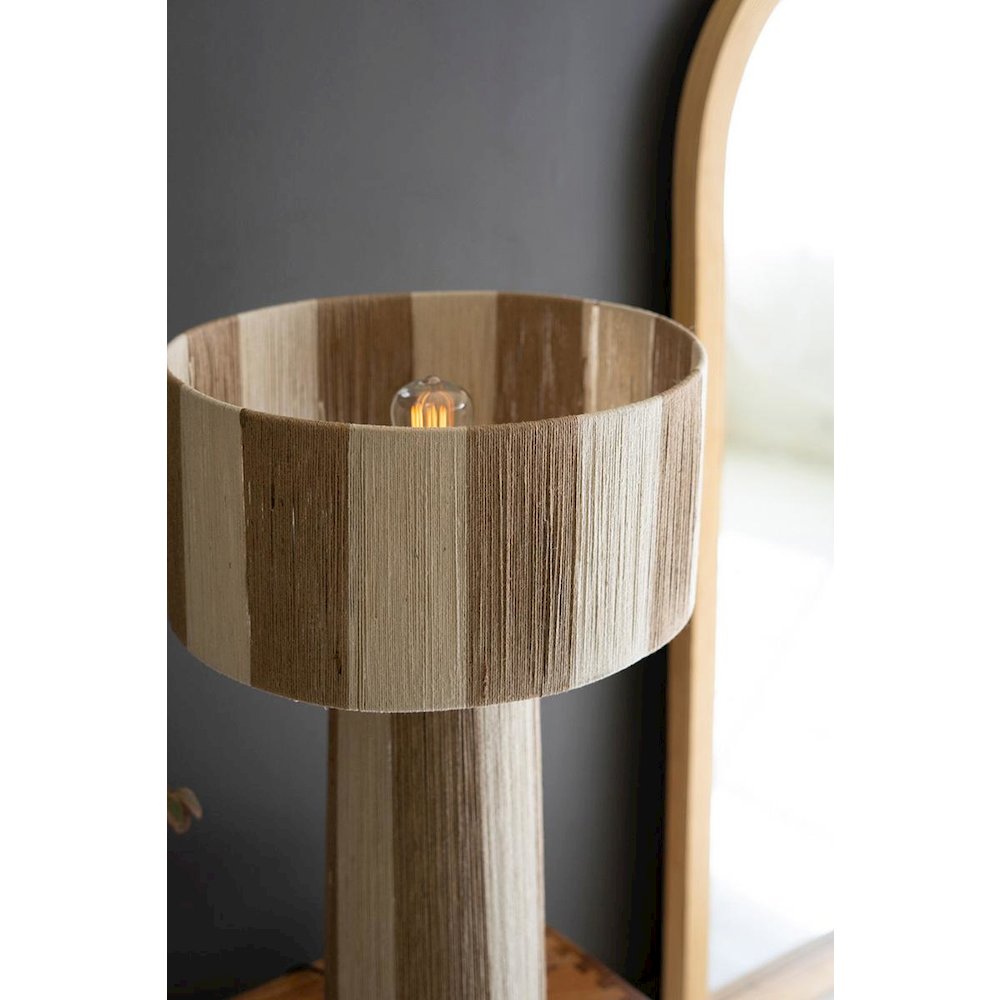 Natural And Khaki Jute Table Lamp With Shade. Picture 2